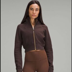 Lululemon Scuba Full Zip Cropped Hoodie. Espresso